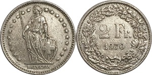 스위스 1970년 2 프랑