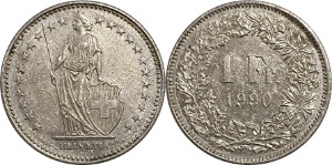 스위스 1990년 1 프랑