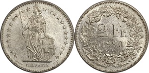 스위스 1990년 2 프랑