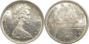 캐나다 1966년 1 달러 은화