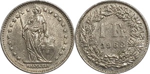 스위스 1968년 1 프랑