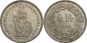 스위스 1984년 2 프랑