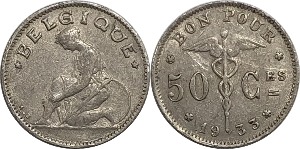 벨기에 1933년 50 Centimes