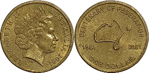 호주 2001년 1 달러(연방국가 100주년 기념)