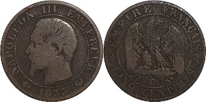 프랑스 1855년(W) 5 Centimes