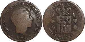 스페인 1878년 10 Centimos