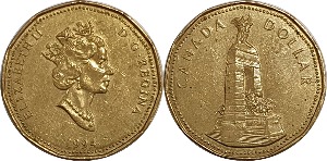 캐나다 1994년 1 달러(전쟁 기념비)
