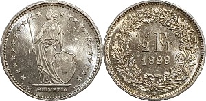 스위스 1999년 1/2 프랑