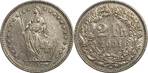 스위스 2001년 2 프랑
