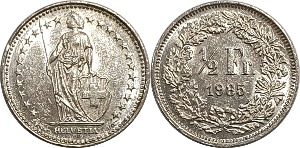 스위스 1985년 1/2 프랑