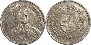 스위스 1984년 5 프랑