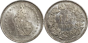 스위스 2019년 1 프랑