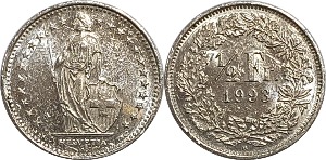 스위스 1993년 1/2 프랑
