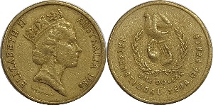 호주 1986년 1 달러(세계 평화의 해 기념)
