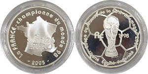 프랑스 2005년 1 ½ 유로 프루프 은화(2006년 독일 월드컵 기념) - 미사용
