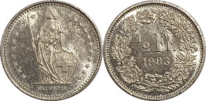 스위스 1983년 1/2 프랑