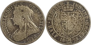 영국 1898년 1/2 Crown(2실링 6펜스) 은화