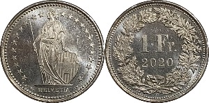 스위스 2020년 1 프랑