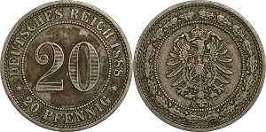 독일 1888년(A) 20 Pfennig