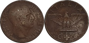 이탈리아 1938년 5 Centesimi
