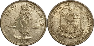 필리핀 1960년 10 Centavos
