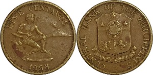 필리핀 1958년 5 Centavos