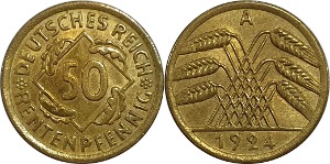 독일 1924년(A) 50 Rentenpfennig