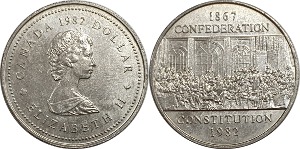 캐나다 1982년 1 달러(헌법 1867년~1982년 기념)