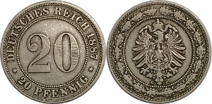 독일 1887년(G) 20 Pfennig