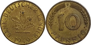 독일 1949년(F) 10 Pfennig