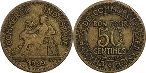 프랑스 1929년 50 Centimes