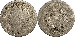 미국 1911년 리버티 니켈 5 센트