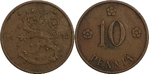 핀란드 1928년 10 페니아