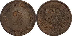 독일 1911년(G) 2 Pfennig