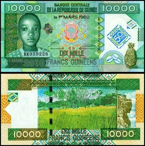 기니 2010년 10,000 프랑(중앙은행 50주년 기념) - 미사용