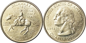 미국 주성립50주년 기념 쿼터달러 - 델라웨어(1999년, P)