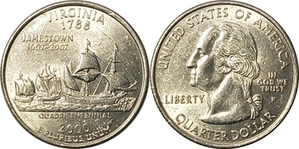 미국 주성립50주년 기념 쿼터달러 - 버지니아(2000년, P)