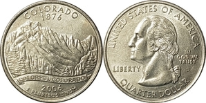 미국 주성립50주년 기념 쿼터달러 - 콜로라도(2006년, D)