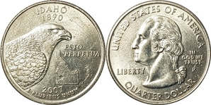 미국 주성립50주년 기념 쿼터달러 - 아이다호(2007년, P)