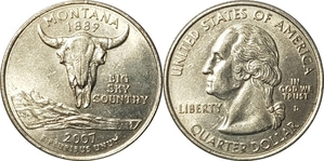 미국 주성립50주년 기념 쿼터달러 - 몬타나(2007년, D)