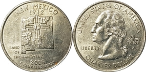 미국 주성립50주년 기념 쿼터달러 - 뉴 멕시코(2008년, P)