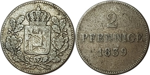 독일(BAVARIA) 1839년 2PFENNIGE