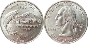 미국 주성립50주년 기념 쿼터달러 - 와싱턴(2007년, D)