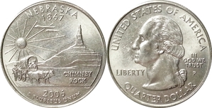 미국 주성립50주년 기념 쿼터달러 - 네브래스카(2006년, P)