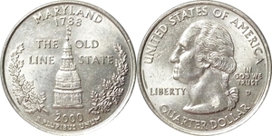 미국 주성립50주년 기념 쿼터달러 - 메릴랜드(2000년, D)