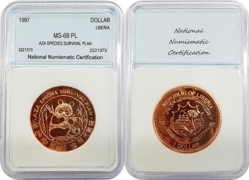 라이베리아 1997년 1달러 - NNC MS69PL