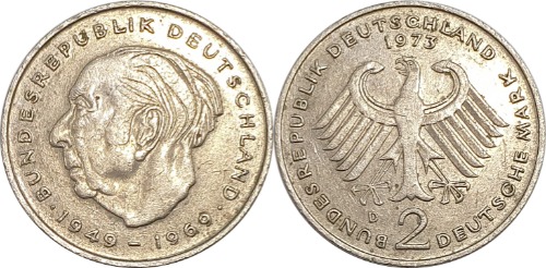 독일 1973년(D) 2 마르크