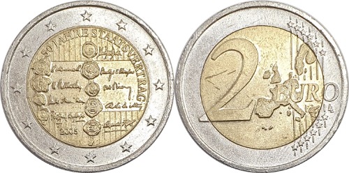 오스트리아 2005년 기념 2 유로(오스트리아 국가조약 50주년)