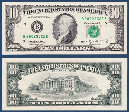 미국 1993년 10 달러 - 미품