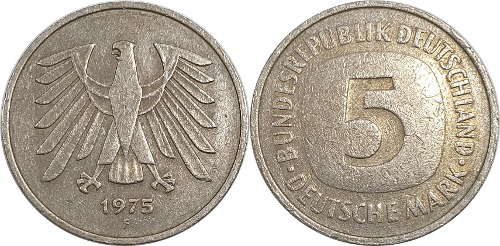 독일 1975년(F) 5 마르크